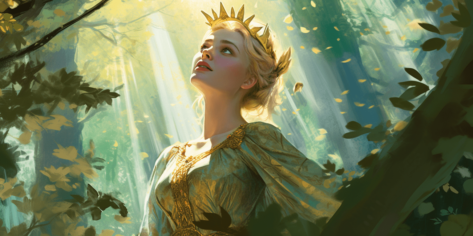 Othaldo_A_woman_with_short_golden_hair_stands_in_a_lush_forest